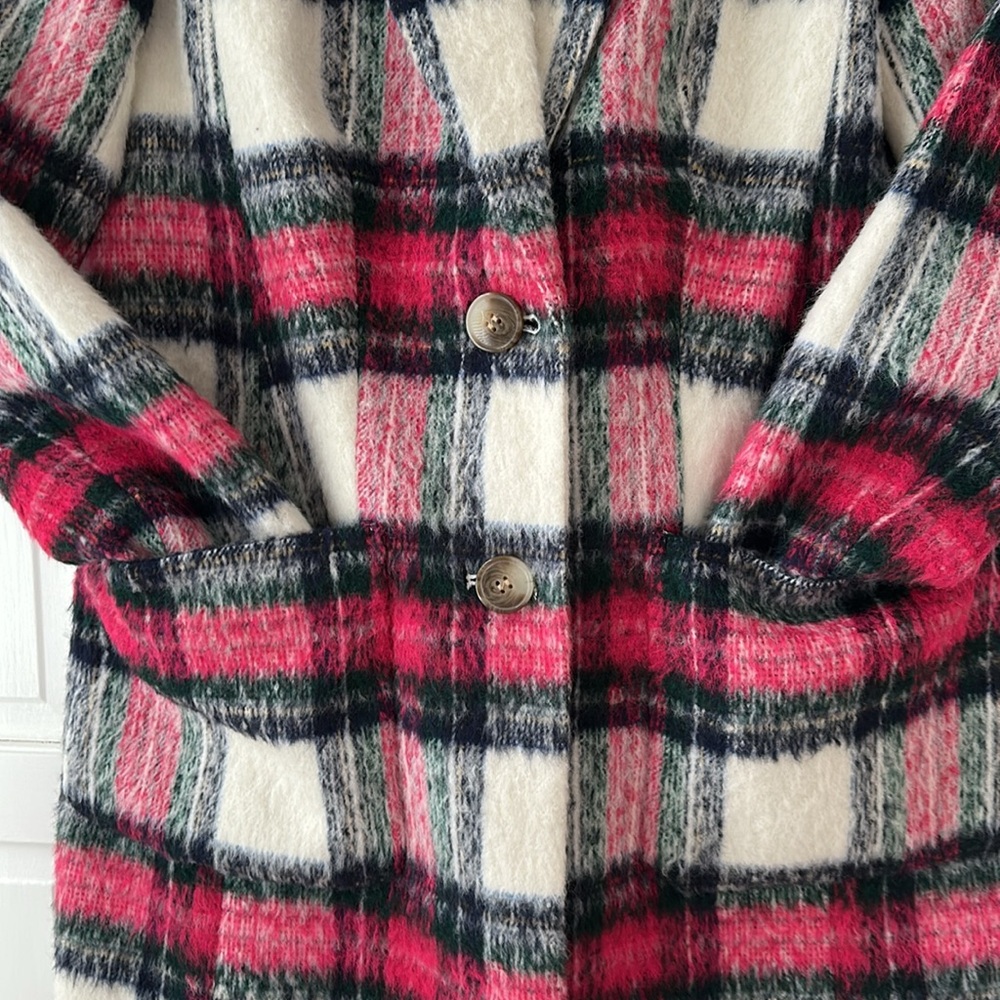 🎉HP🎉Plaid Wool-Blend Coat - Picture 4 of 7